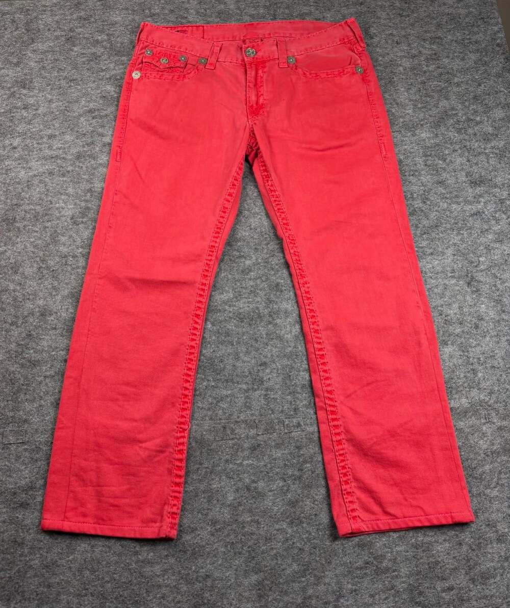 True Religion Ricky Super T Size 38 Red Jeans